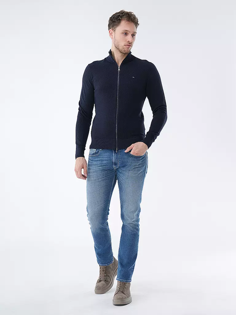 TOMMY HILFIGER Strickjacke blau
