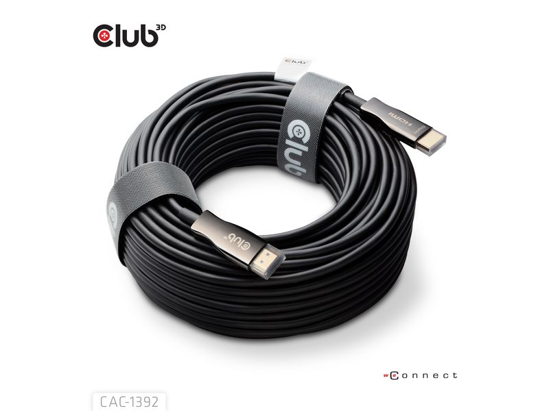 Club 3D Optisches Kabel CAC-1392 lub HDMI - HDMI, 30 m Aktive optische Hybrid-HDMI-Hochgeschwindigkeitskabel