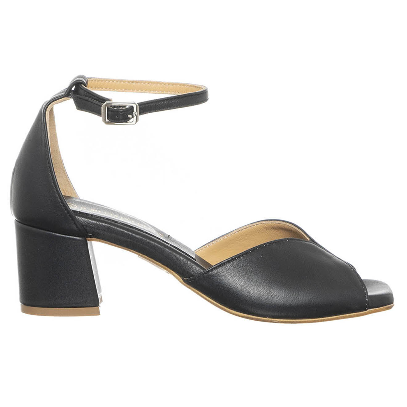 Loretta Pettinari Sandales en Cuir Opena noires - Talon 5 cm