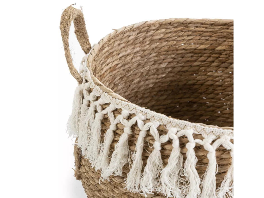 Set de 3 paniers Jula fibre naturelle, blanc/naturel