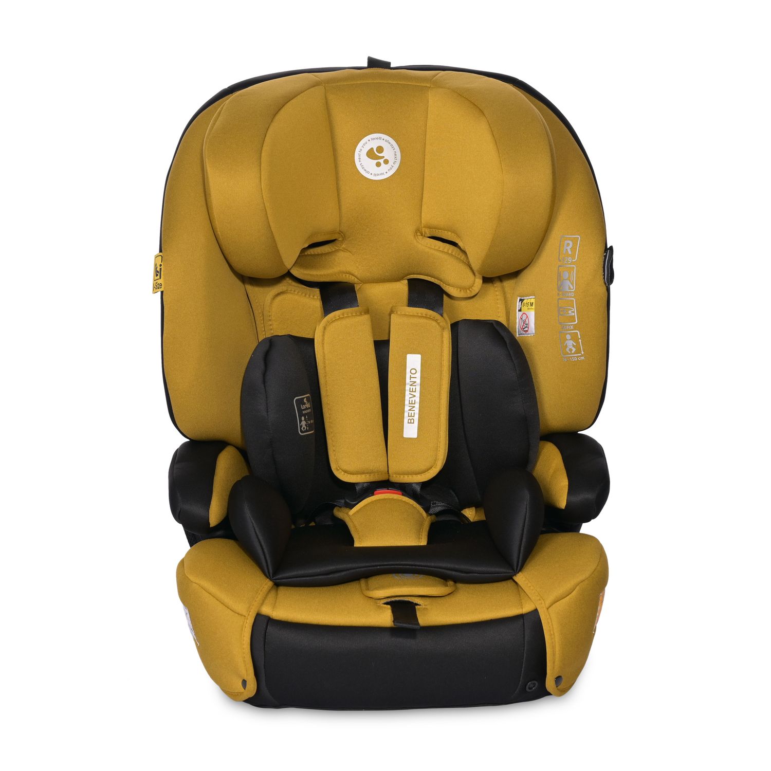 Lorelli Kindersitz i-Size Benevento (76-150 cm) Isofix, Kopfstütze verstellbar gelb