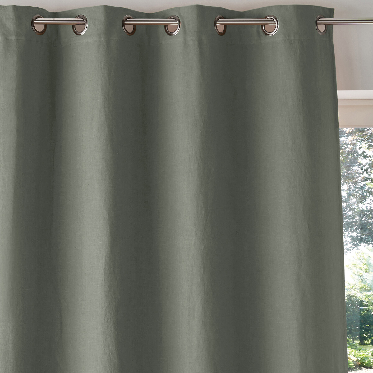 LA REDOUTE INTERIEURS<br>Cortina blackout em linho lavado com ilhós Onega