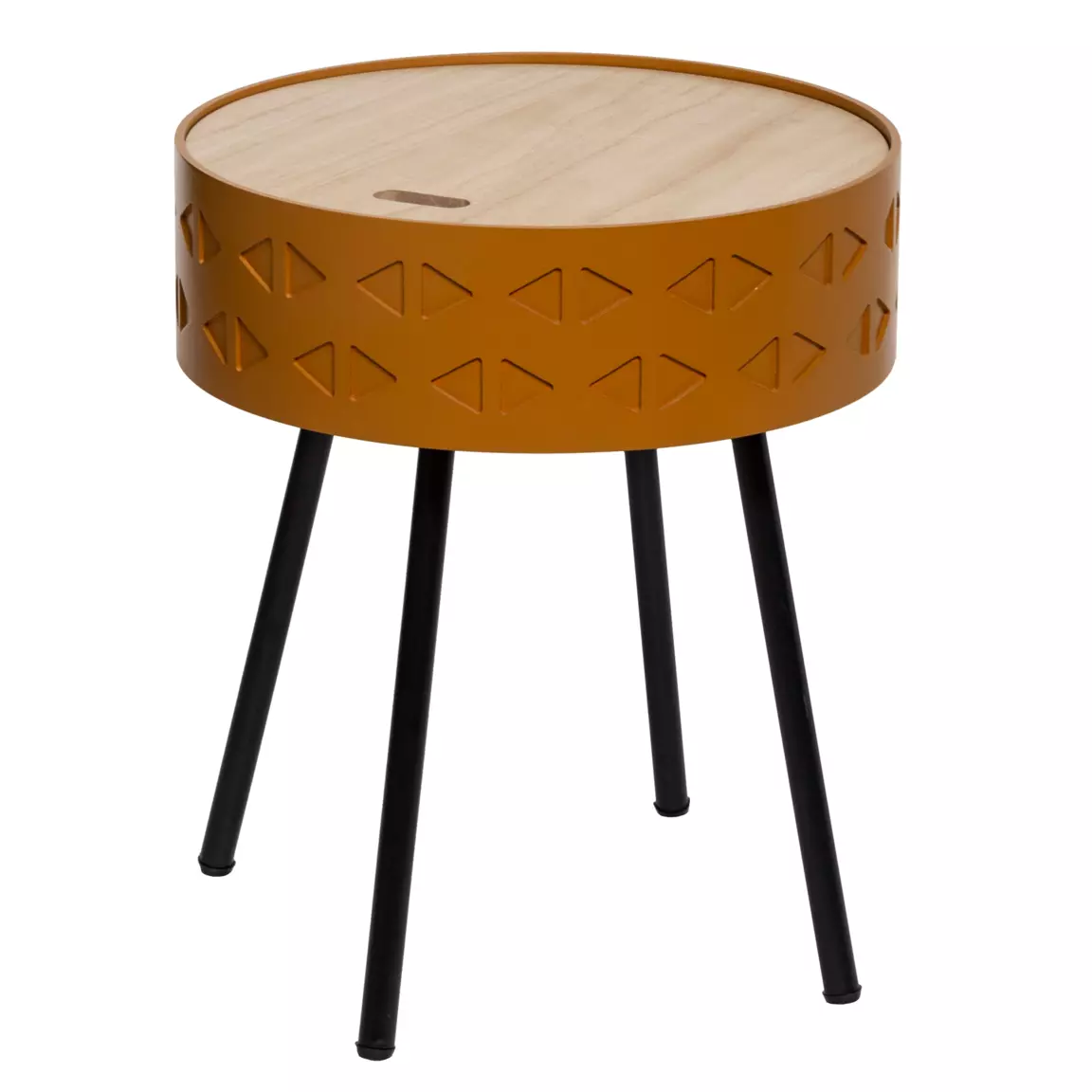 Table coffre en bois (H45 cm) Shiro Jaune moutarde