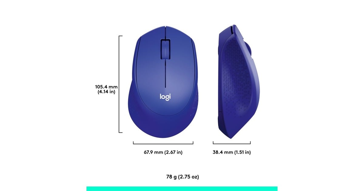 LogitechM330 SILENT PLUS muis  (Blauw, 1000 dpi)