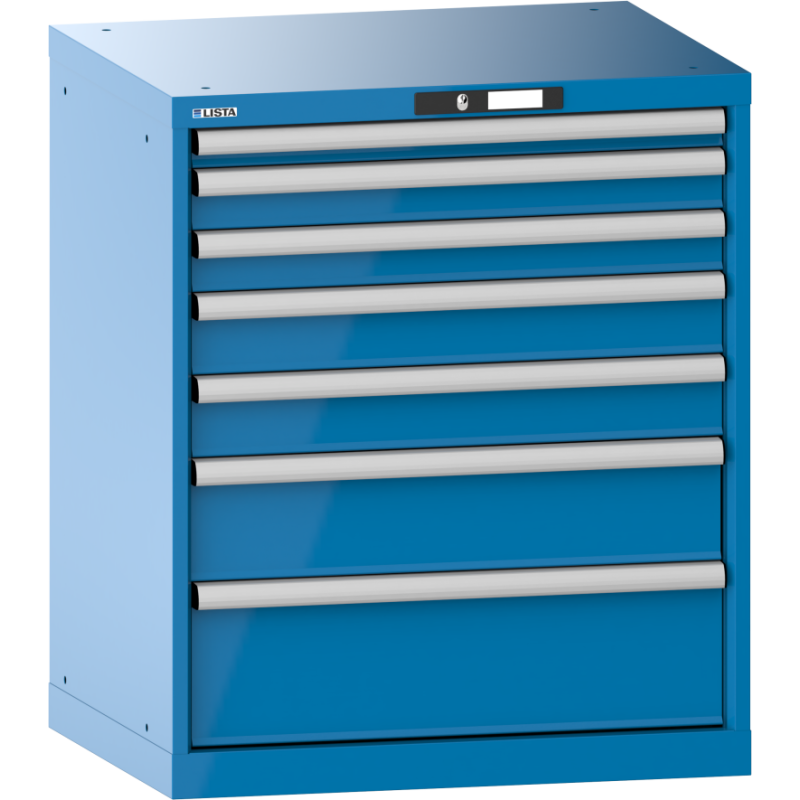 Armoire à tiroirs Lista 36x27E H 85 x L 71,7 x P 57,2 cm 7 tiroirs (1 x 5, 2 x 7,5, 2 x 10, 1 x 15 et 1 x 20 cm) Key Lock