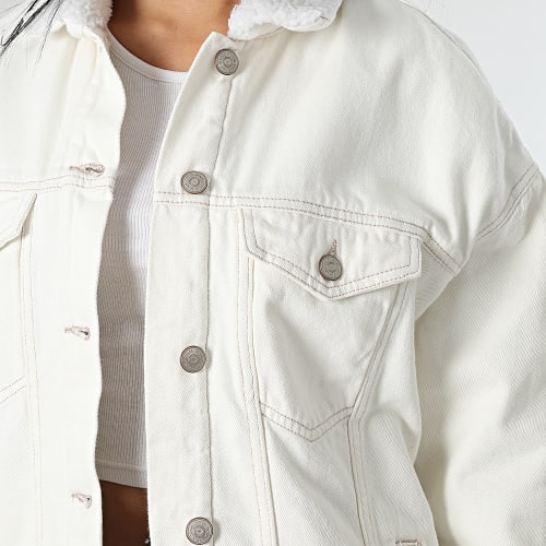 Veste Col Mouton Femme Tully Blanc