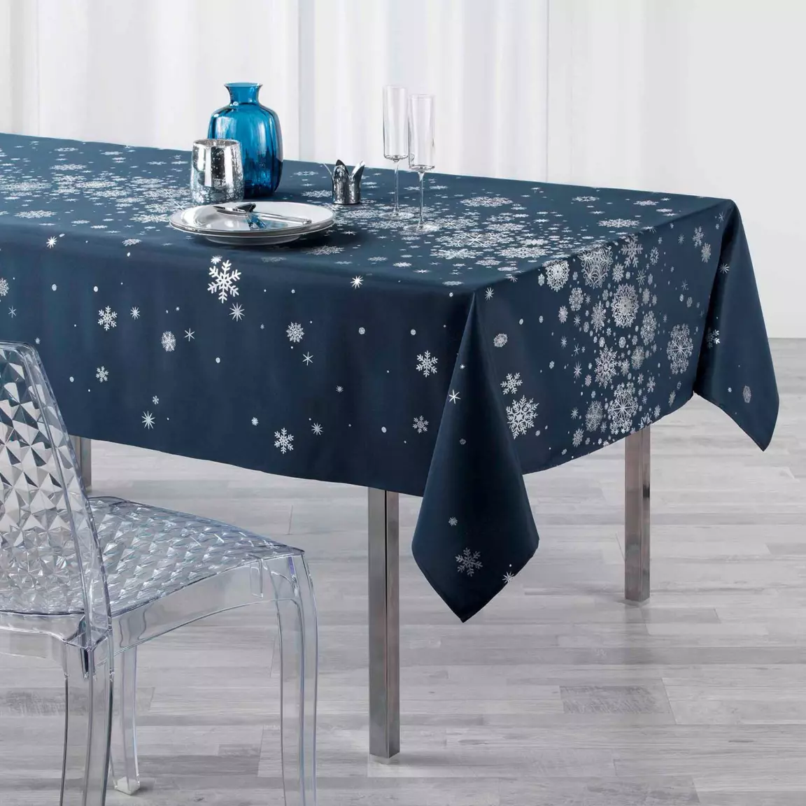 Nappe de Noël rectangulaire (150 x 300 cm) Constellation Bleu