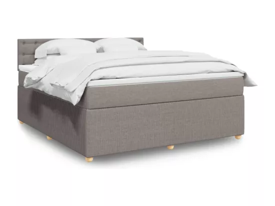 Sommier à lattes de lit avec matelas Taupe 180x200 cm Tissu