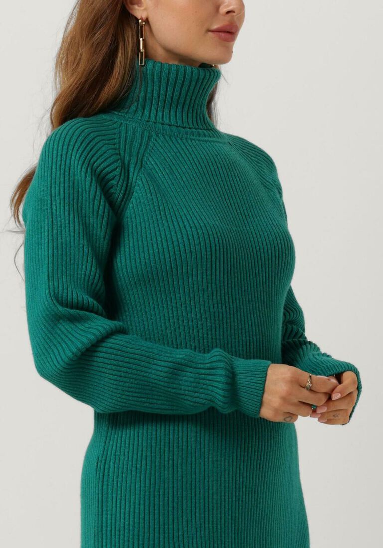 MINUS groene minus mini jurk ava knit turtleneck dress