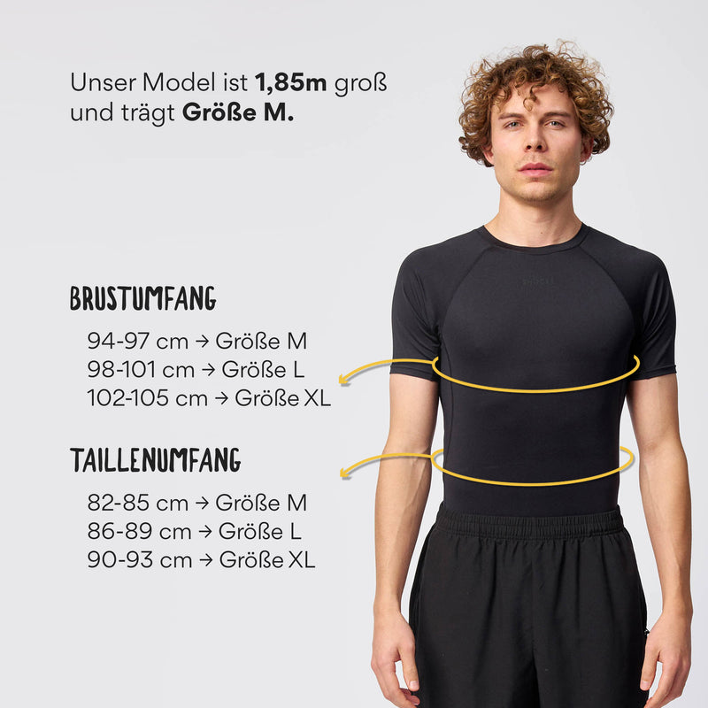 Funktionsshirt Herren aus recyceltem Polyester Schwarz