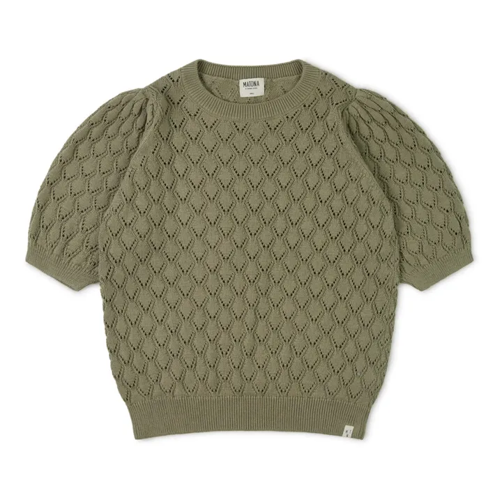 Matona Pull Ajouré Coton Bio | Vert kaki