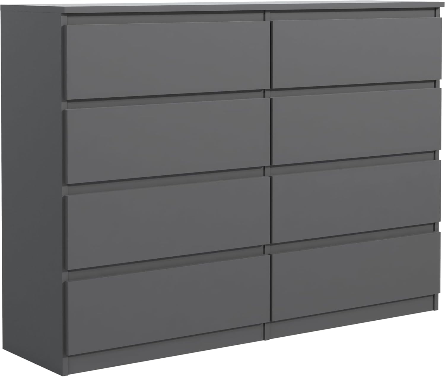 meble masztalerz Kommode 120 cm Breit - Modernes Sideboard - Schrank mit 8 Schubladen - Schubladenschrank - Kommodenschrank für Wohnzimmer, Flur, Schlafzimmer - Anthrazit 120x101,5x39 cm