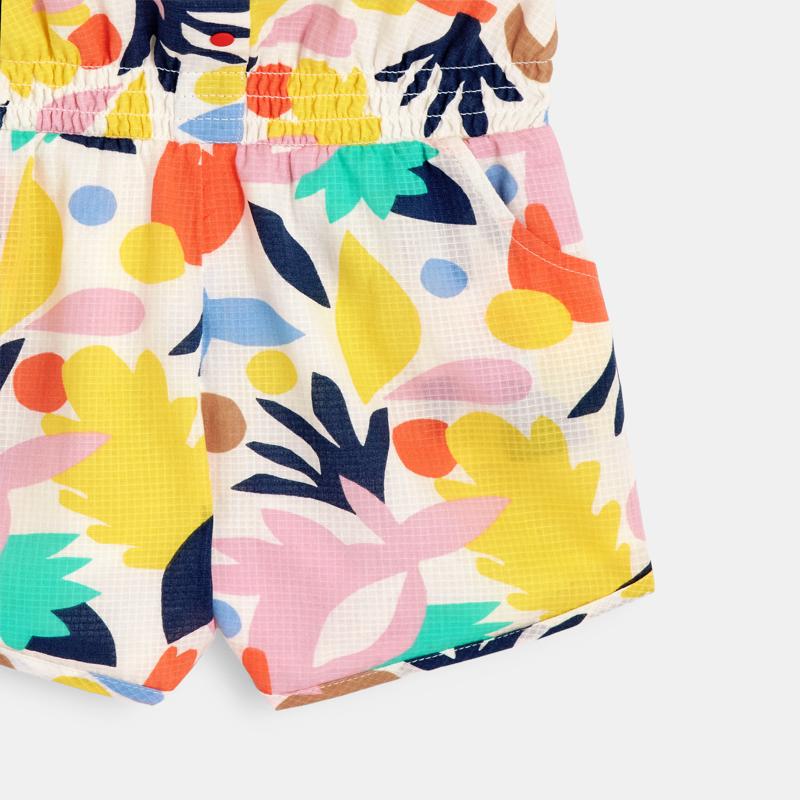 Combishort bébé fille à motifs abstraits blanc Catimini Blanc