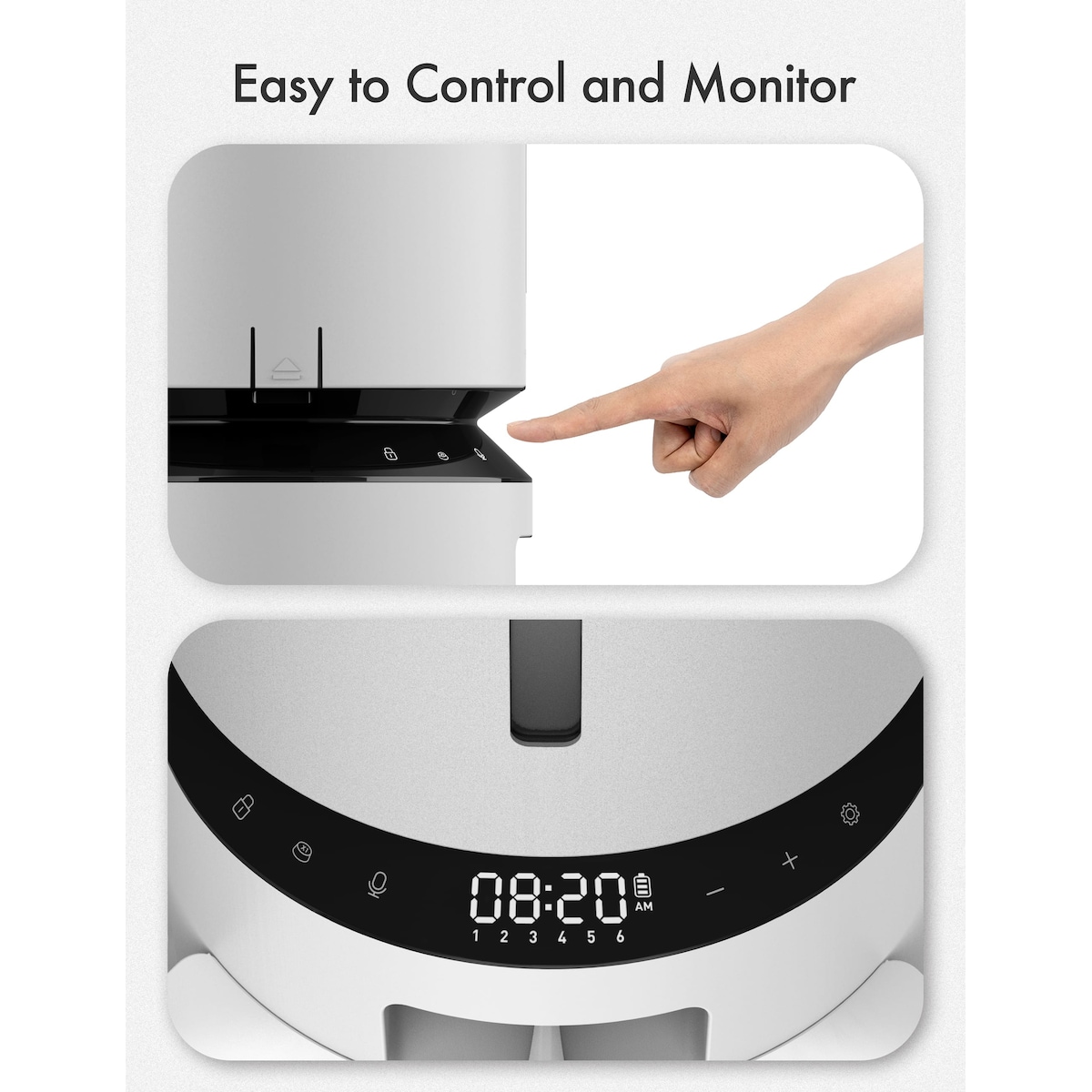 Petlibro Granary WiFi dobbelt matbrett automatisk kattemater 5L (hvit)