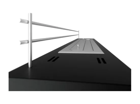 Brûleur au bioéthanol avec insert de plan de travail en inox noir mat 120cm avec grille