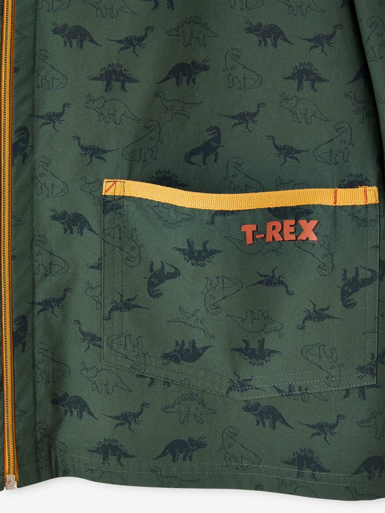 Babador de dinossauro personalizável para menino, verde pinho