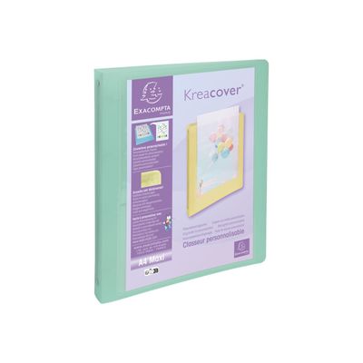 Exacompta Kréacover Pastel - Classeur à anneaux personnalisable - Dos 40 mm - A4 - pour 275 feuilles - disponible dans différentes couleurs