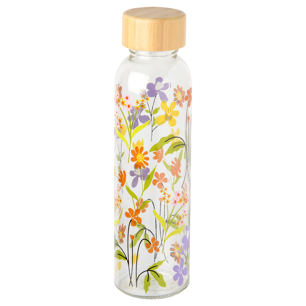 My Home Trinkflasche aus Glas glasklar / braun