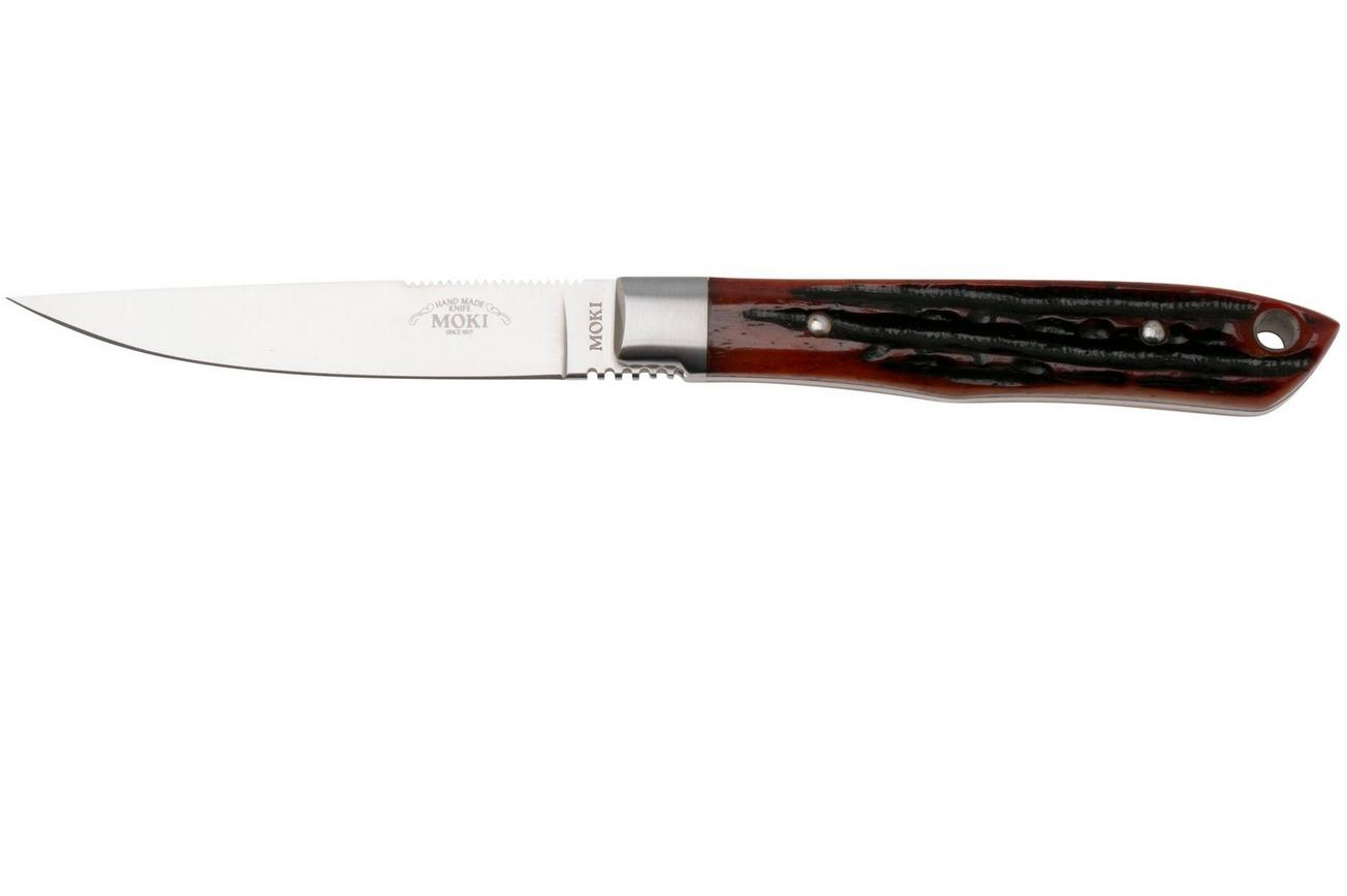 Moki Bird and Trout 535ANZ Satin AUS8, Jagged Bone, vaststaand mes