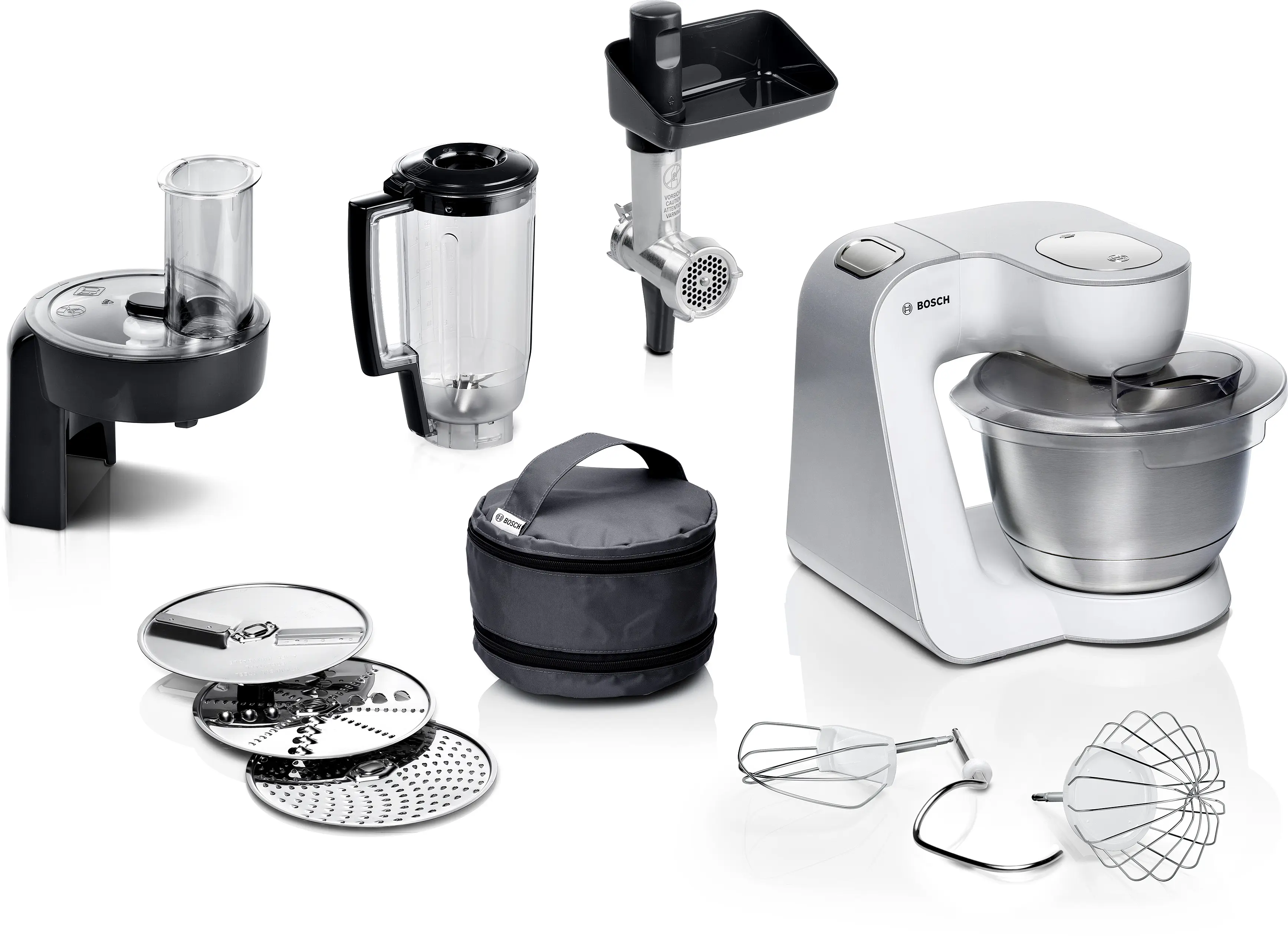 Serie 4 Keukenmachine MUM 5 1000 W Wit, Zilver