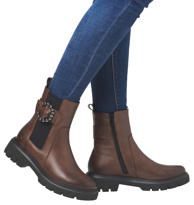 Remonte Chelseaboots  , Blockabsatz, Businessmode, Stiefelette mit schöner Zierschnalle