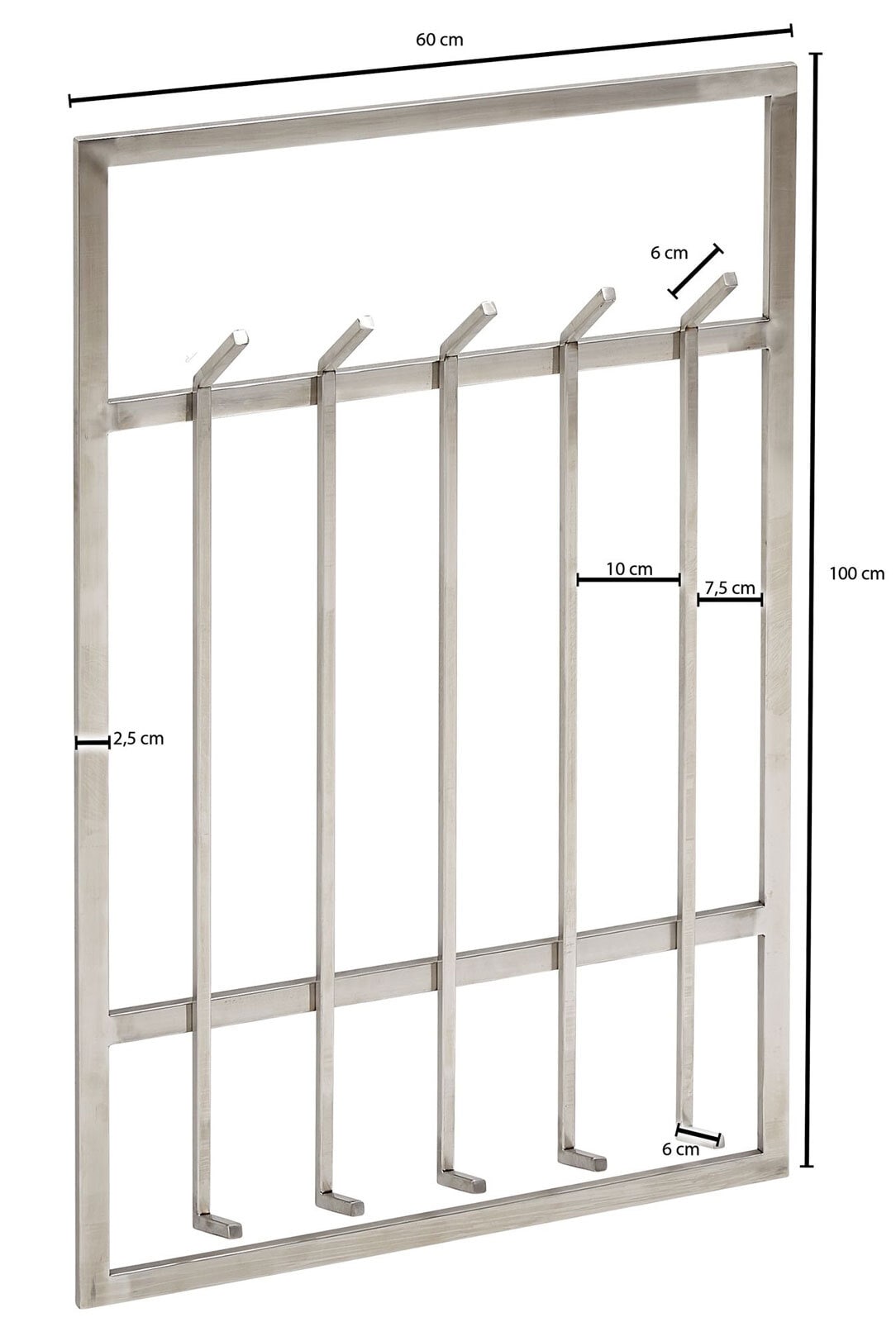 Garderobe Parang 60 x 100 cm silber