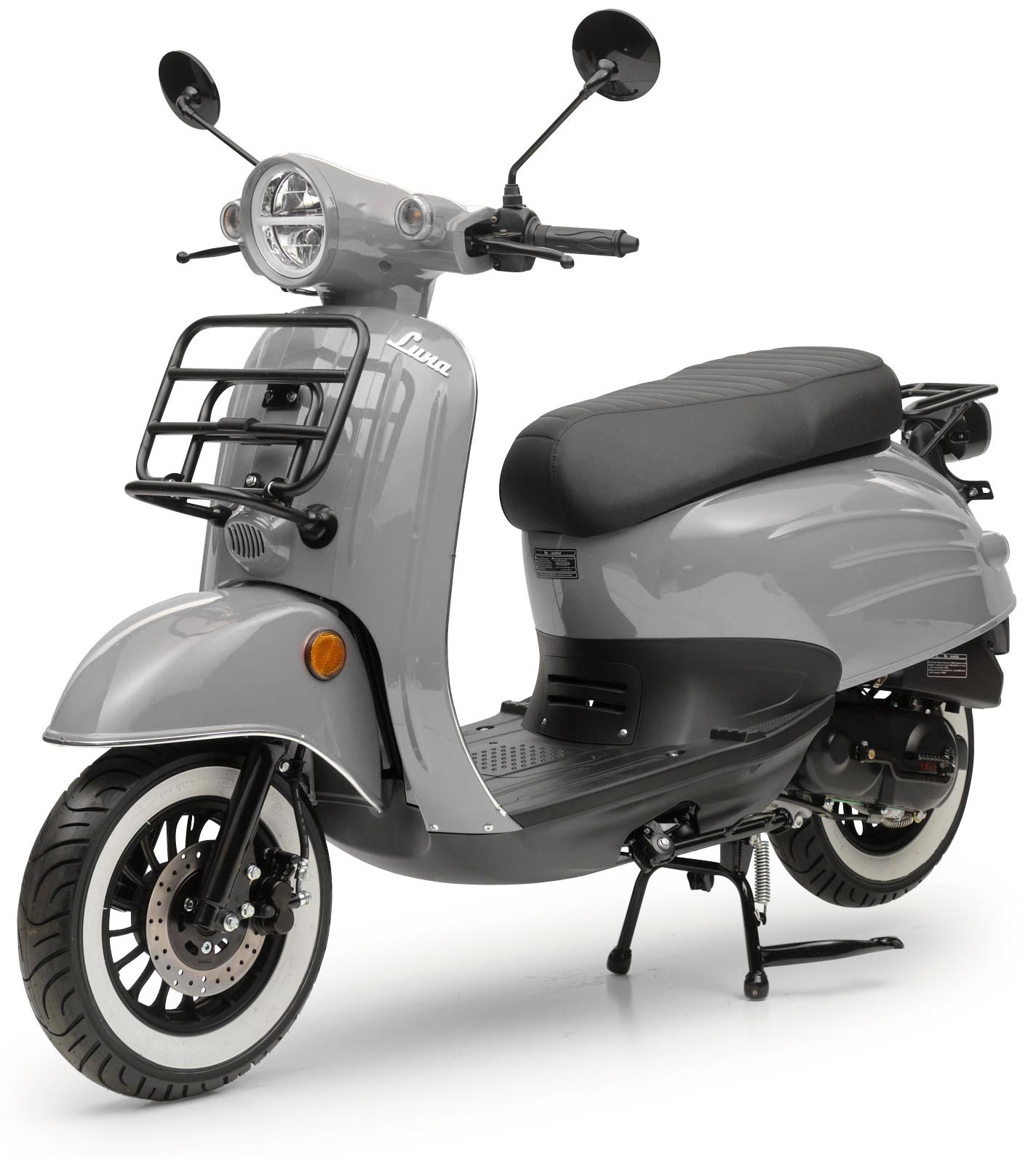 Motorroller Retro Luna Grau 50ccm 45 kmh Moped Scooter