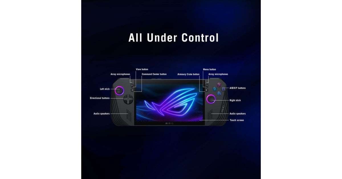 ASUSROG Ally X (RC72LA-NH007W) handheld game console  (Zwart, 24 GB | 1 TB | Wi-Fi 6E | BT | Win 11 | 120 Hz, Tweedekans)