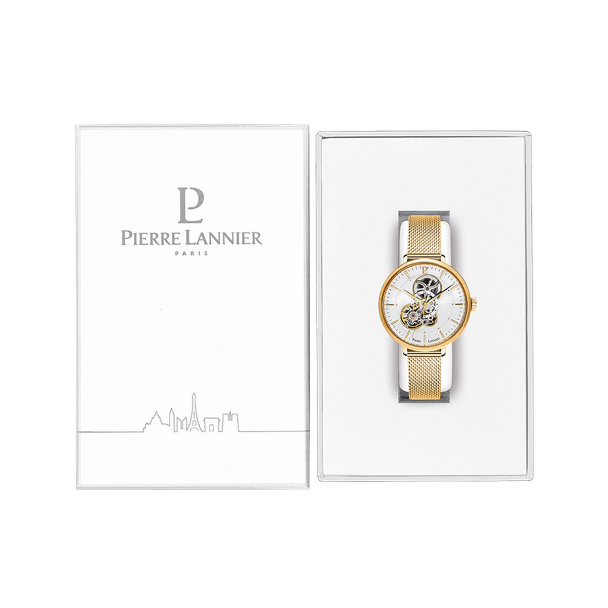 Montre PIERRE LANNIER Melodie homme automatique bracelet acier doré