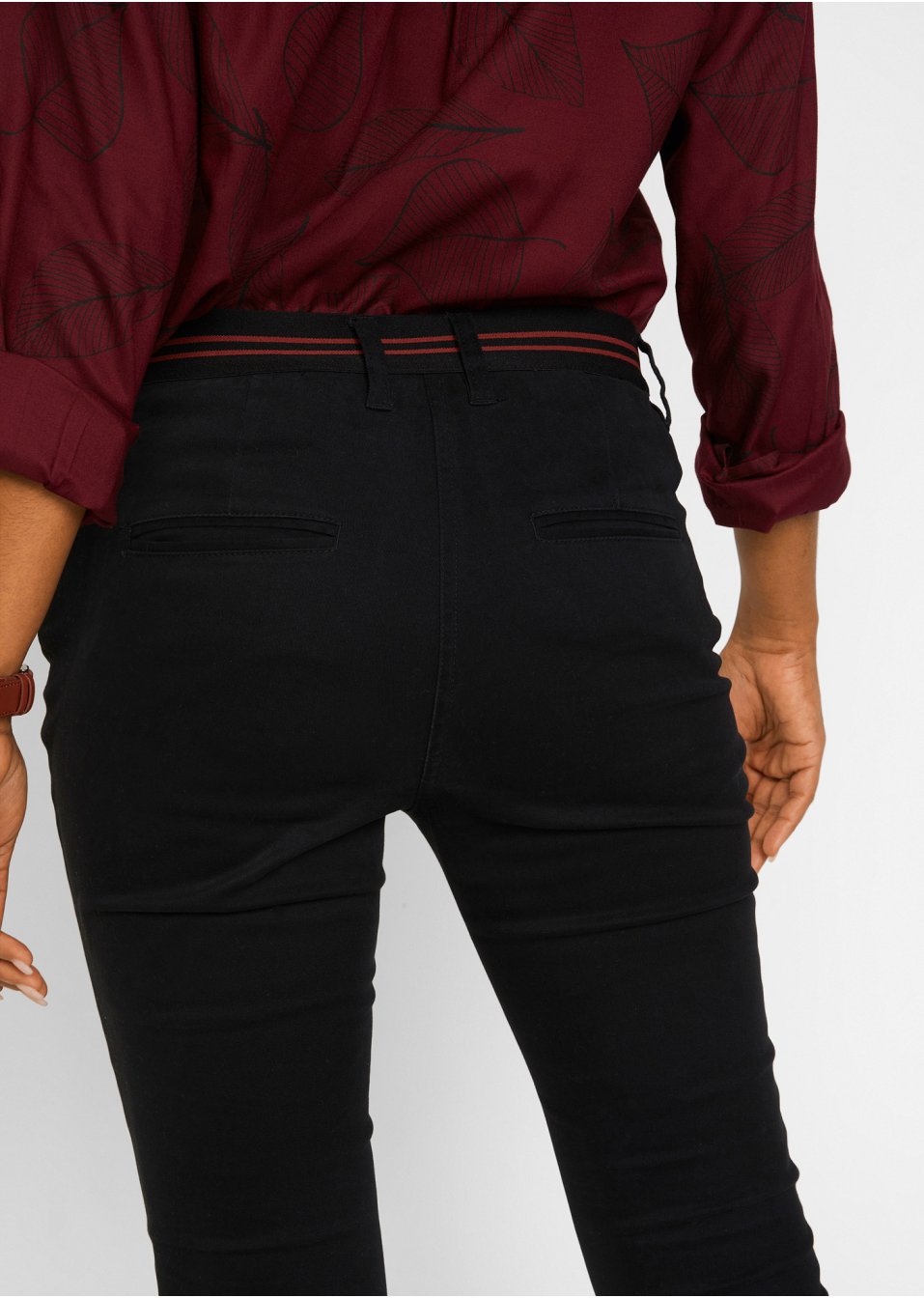 Jean ultra-stretch avec taille confortable rayée, Slim Fit