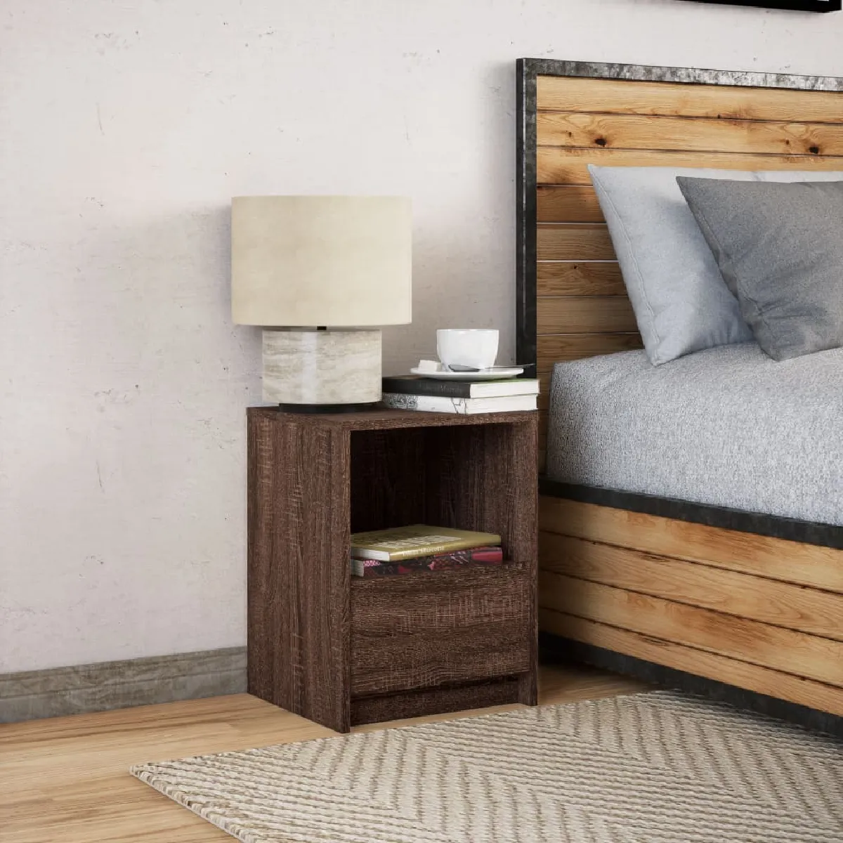 VidaXL Armoire de chevet LED