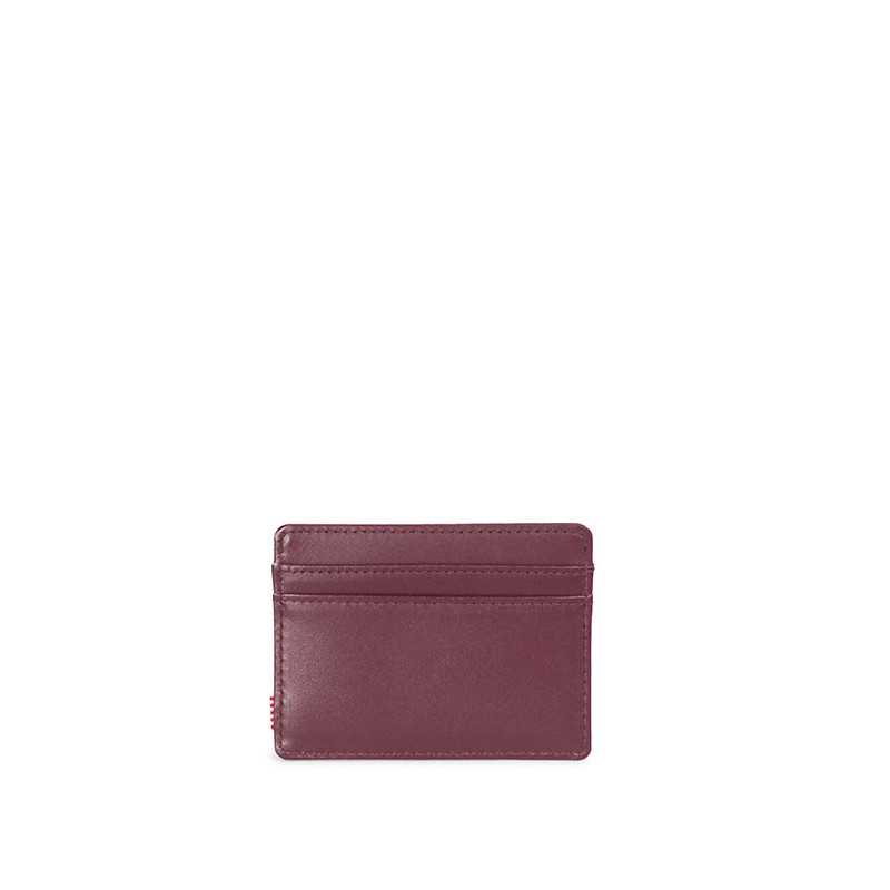 Porte-cartes Charlie windsor wine textured leather