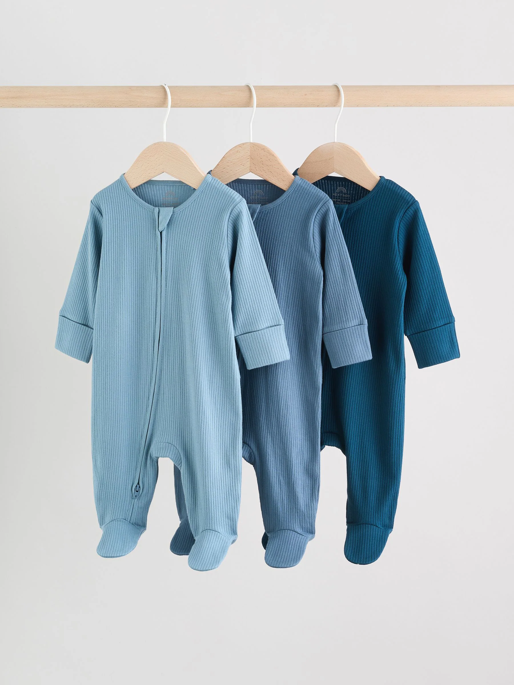Blauw - Babypyjama's met tweewegrits (0-2jr)