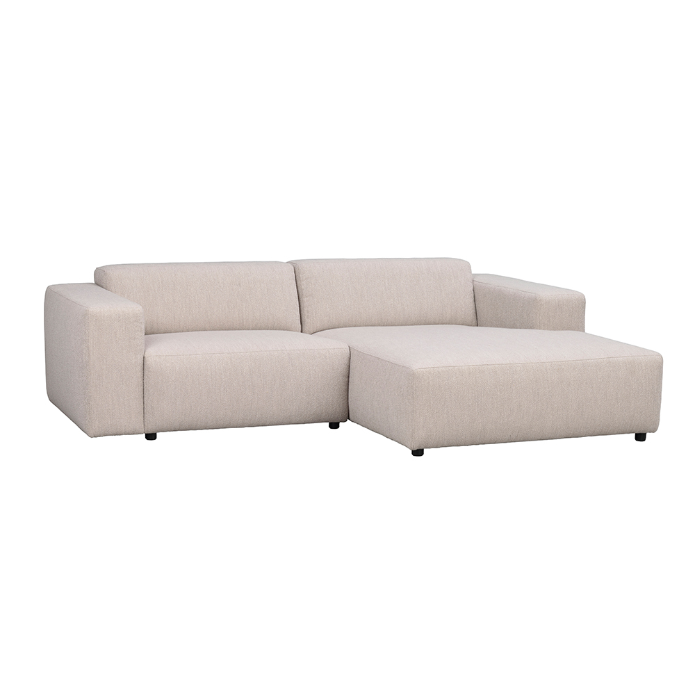 Gestoffeerde 3-zits hoekbank Willard - 234 cm Lichtbeige - rechts
