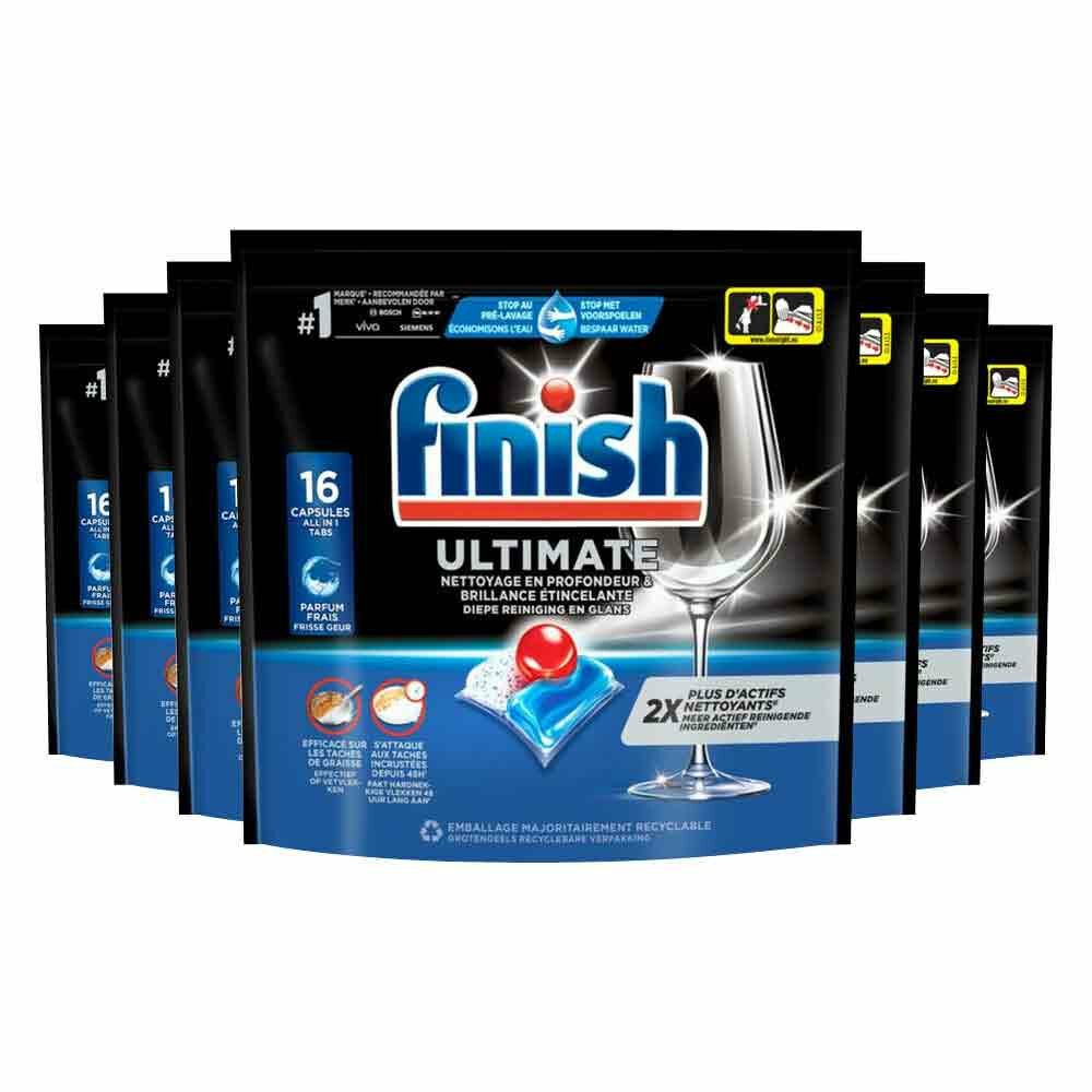 7x Finish Ultimate Vaatwastabletten Regular16 stuks