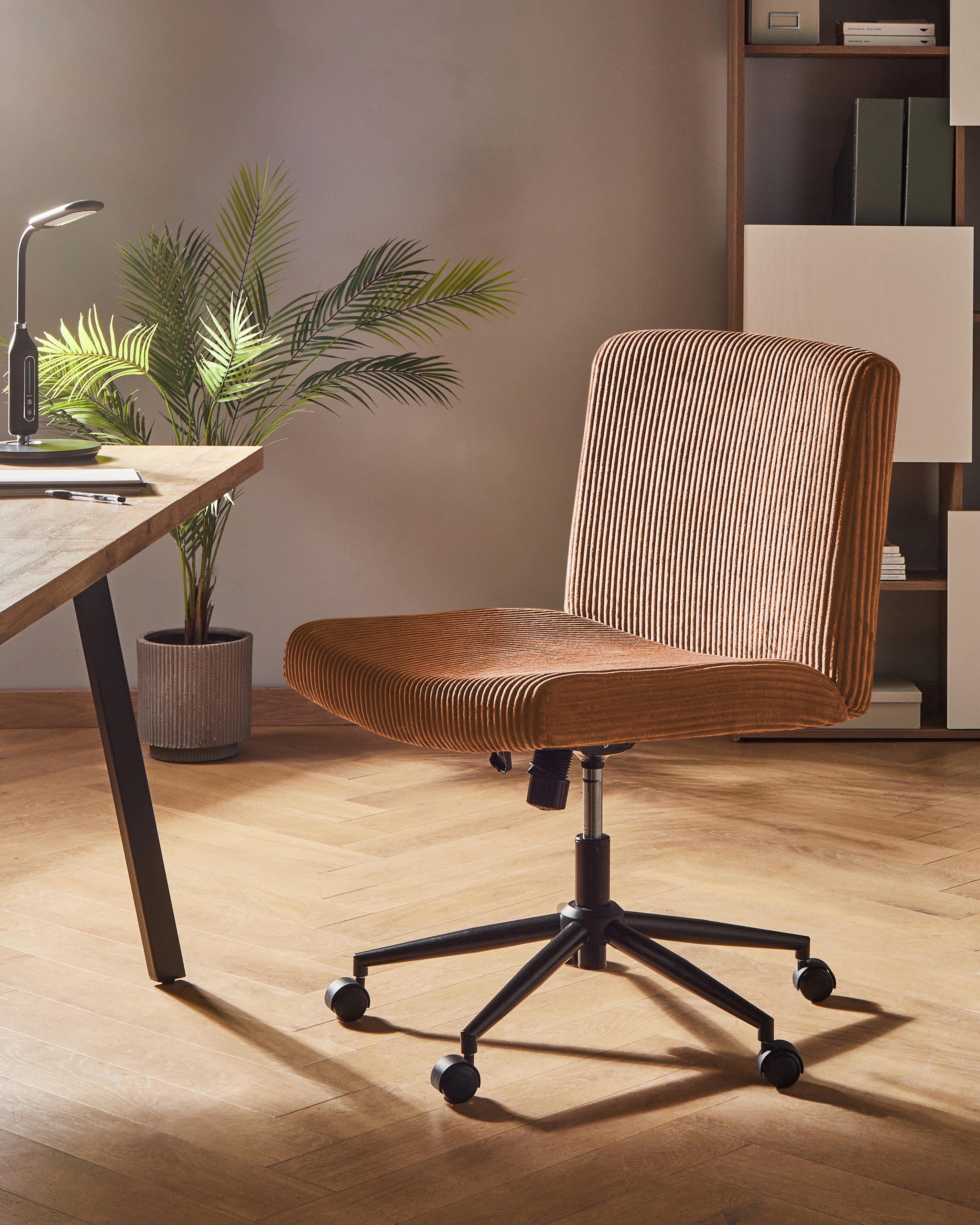 Bureaustoel GEDDES Corduroy Goudbruin
