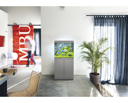Juwel Lido 120 LED SBX aquariumcombinatie met LED-verlichting, verwarming, filter en grijze kast