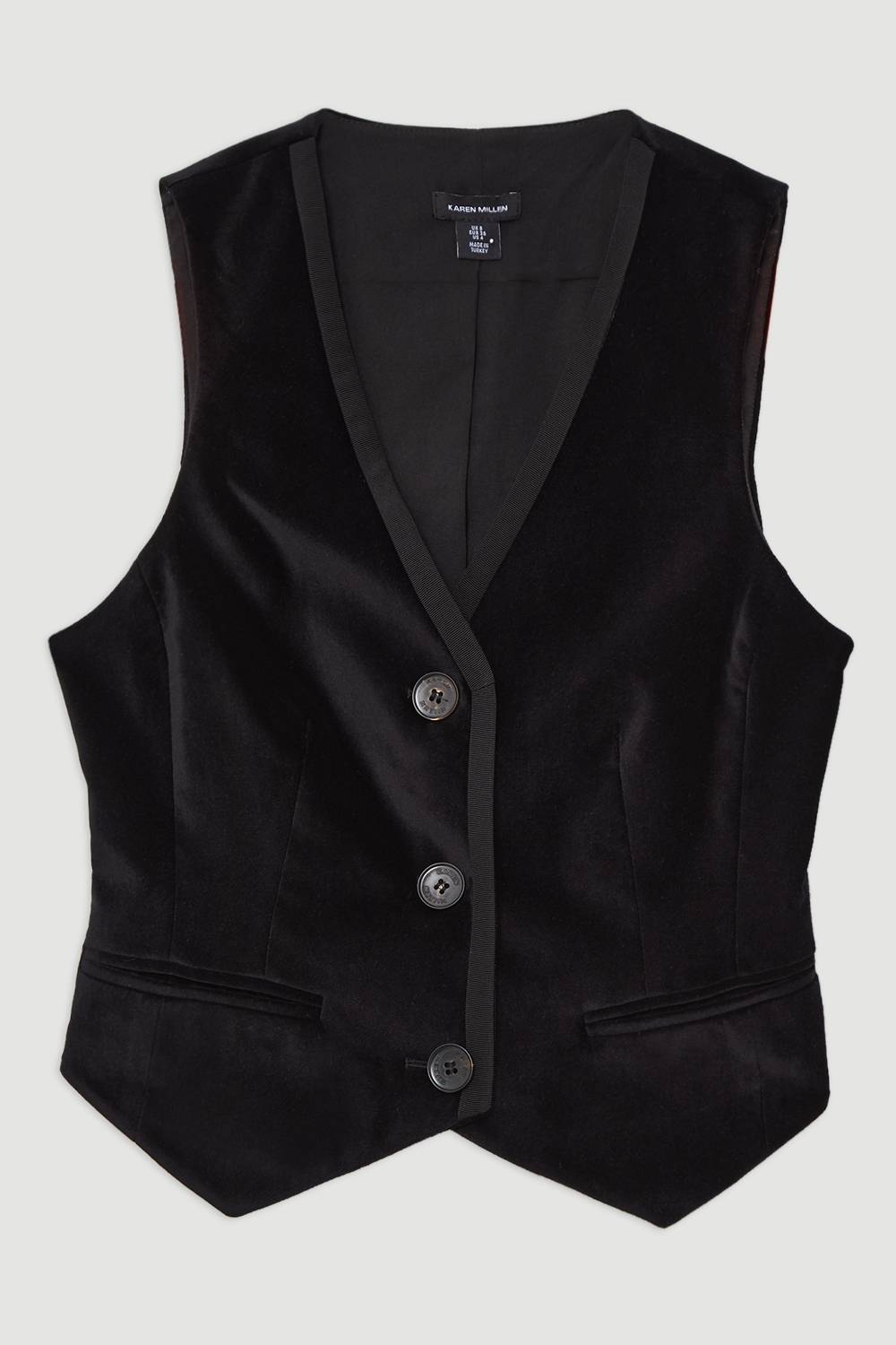 KarenMillen Gilet cintré en velours grosgrain