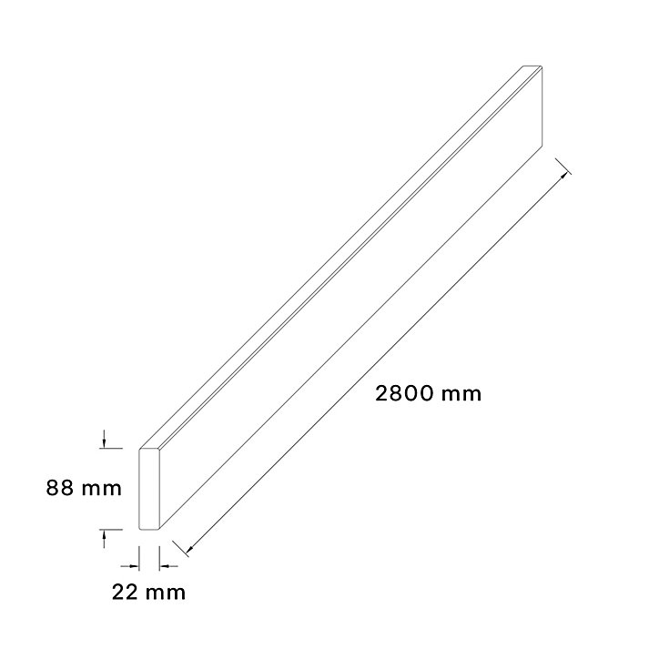 Tasseau Claustra MDF blanc à peindre l.8,8 x L.280 cm