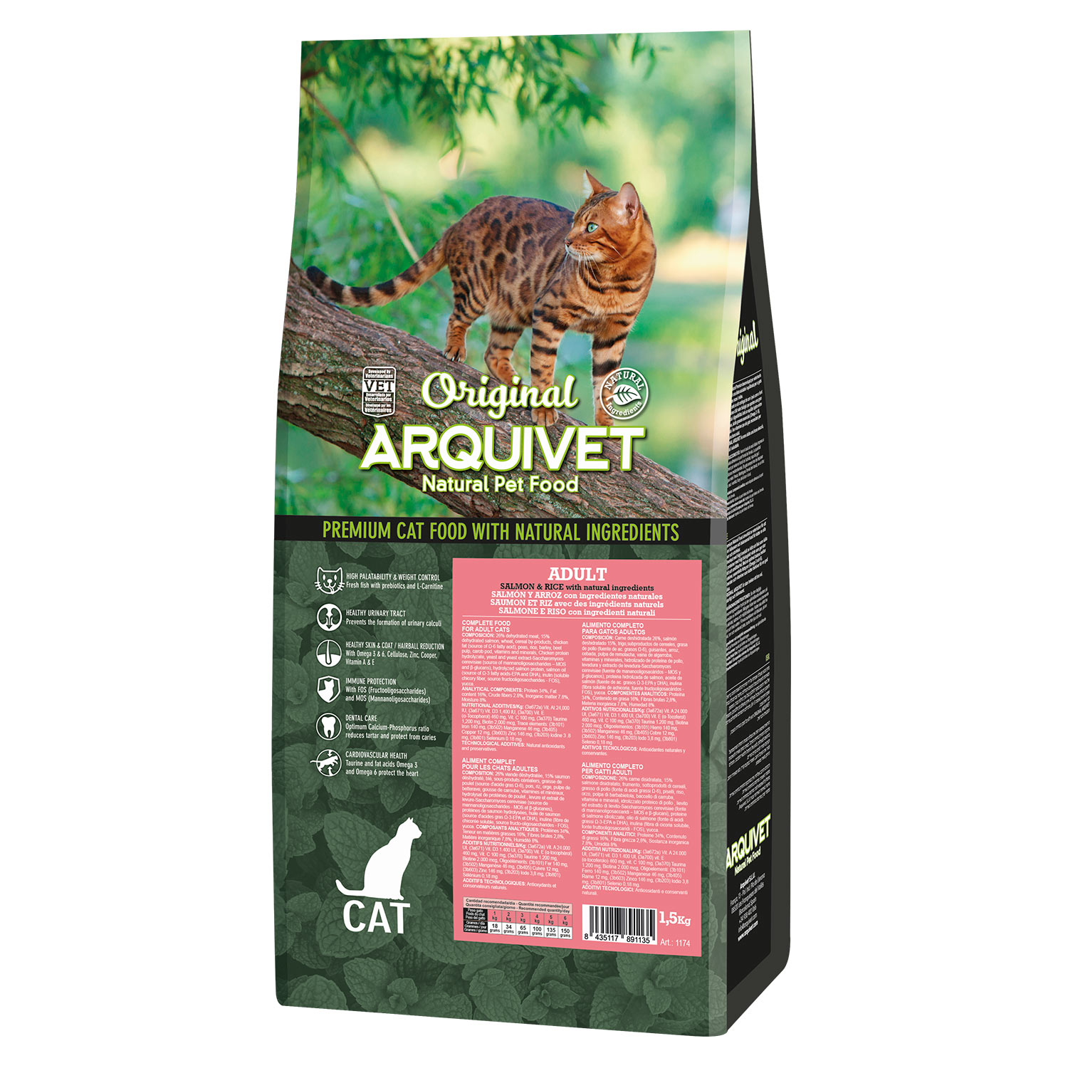ARQUIVET CAT ORIGINAL Salmão Adulto 1,5Kg