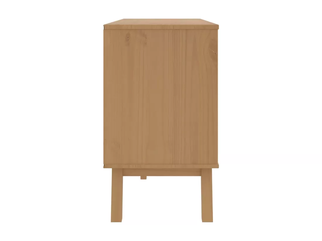 Armoire à tiroirs OLDEN gris et marron bois de pin solide