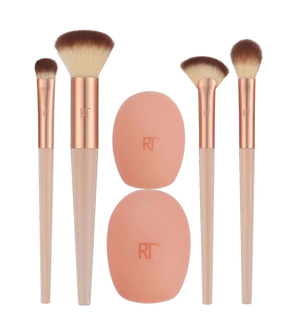 Real Techniques - *Cherry On top* - Conjunto de 4 pincéis + 2 capas de silicone