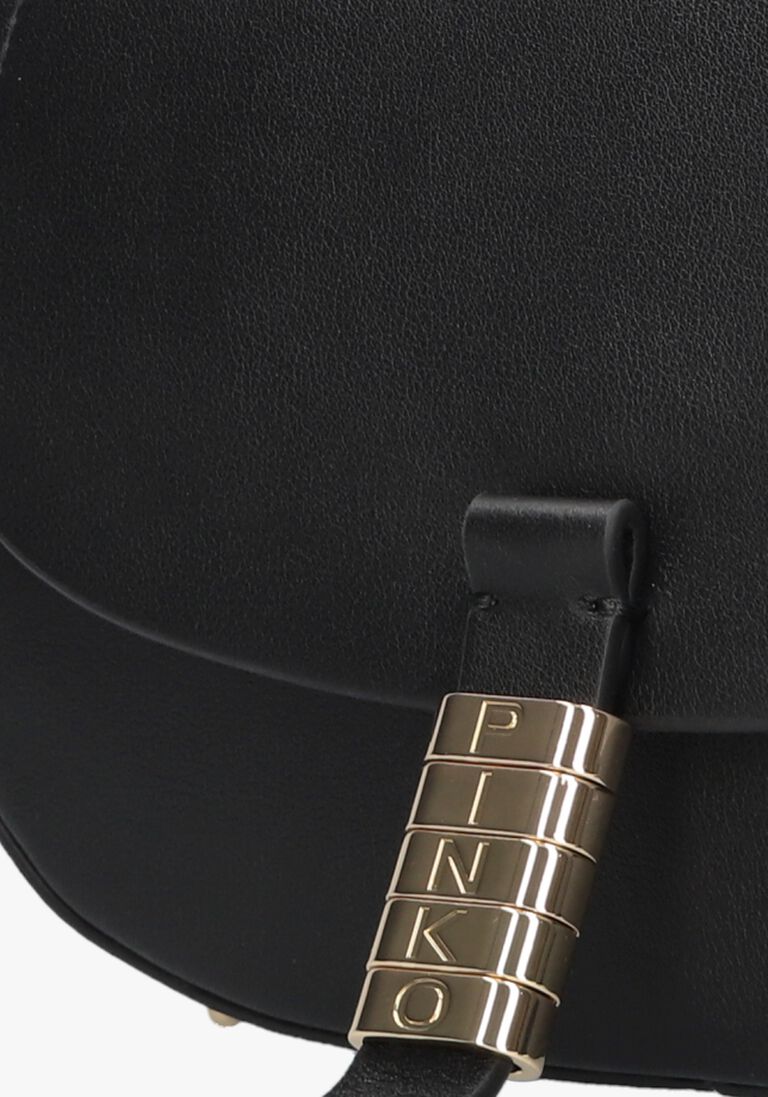 zwarte pinko schoudertas saddle mini