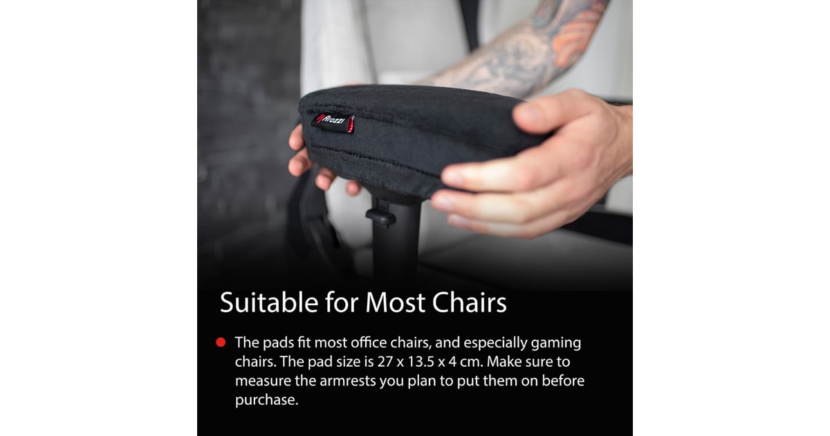 ArozziMemory Foam Armrest Pads polssteun  (Zwart)