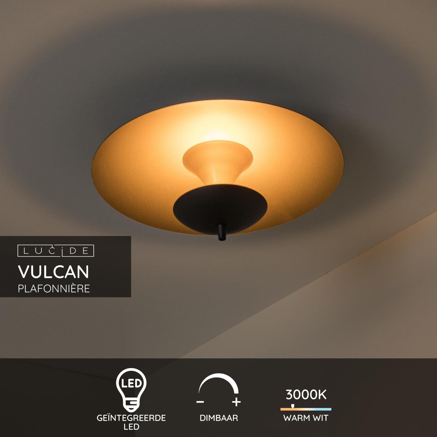 Lucide VULCAN PlafonniÃ¨re - Zwart