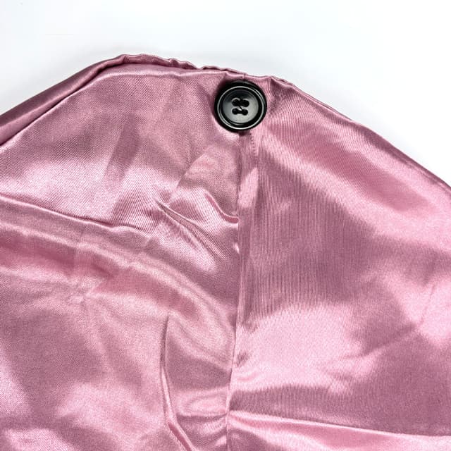 Satin sovehætte med sløjfe Sort