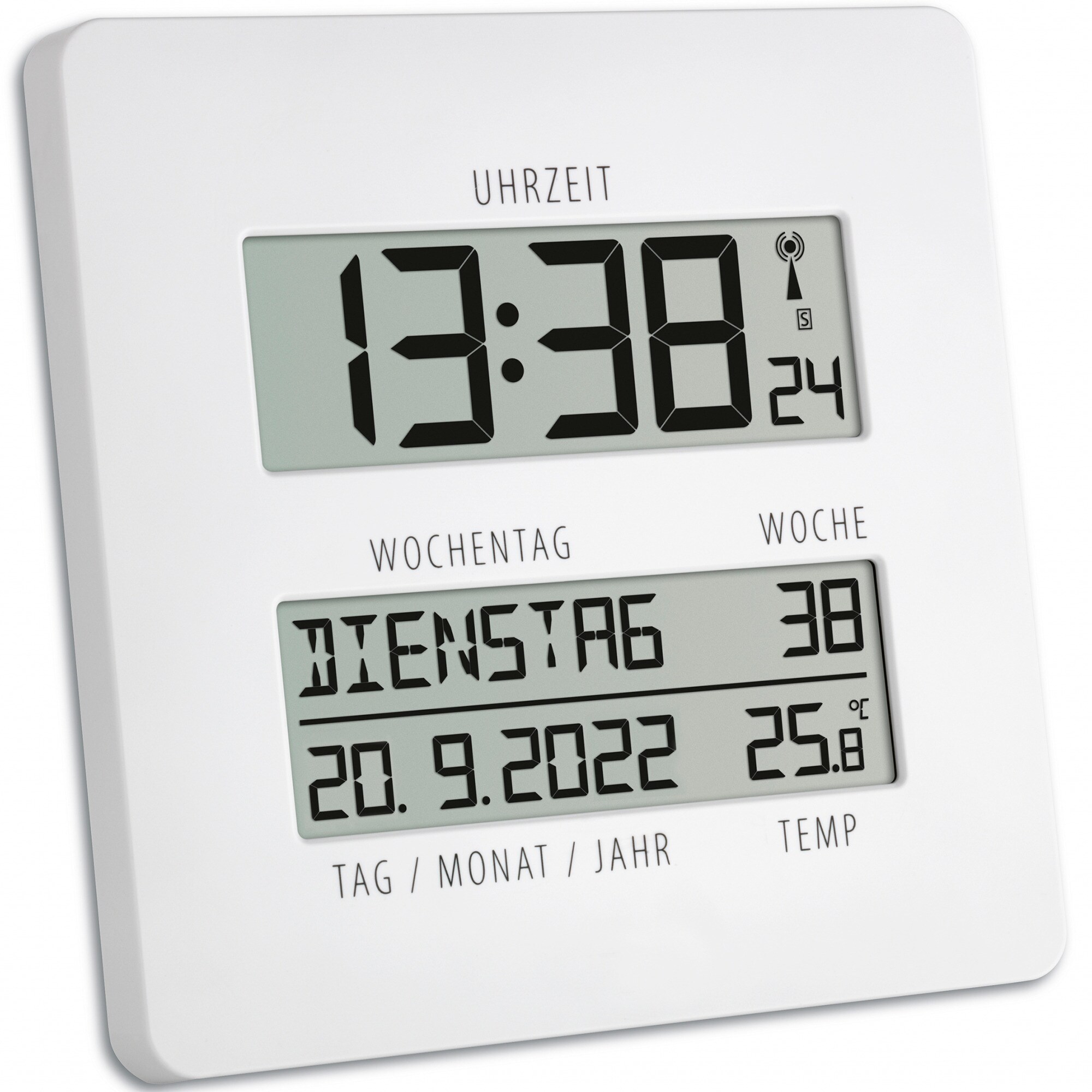 TFA Wecker Digitale Funkuhr TIMELINE mit Temperatur