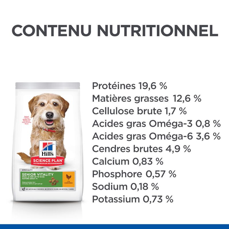 Hill's Science Plan Mature Adult 7+ Senior Vitality Small & Mini au poulet