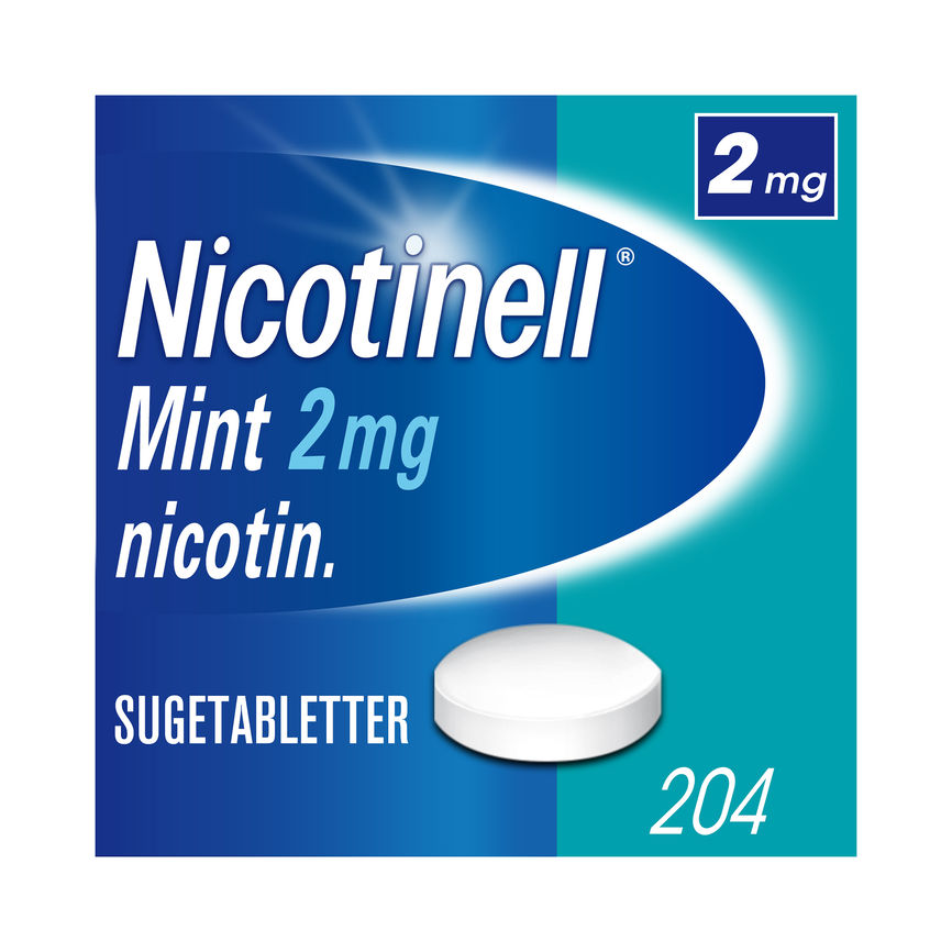 Nicotinell Mint Sugetab 2 mg, Slutte å røyke, 204stk