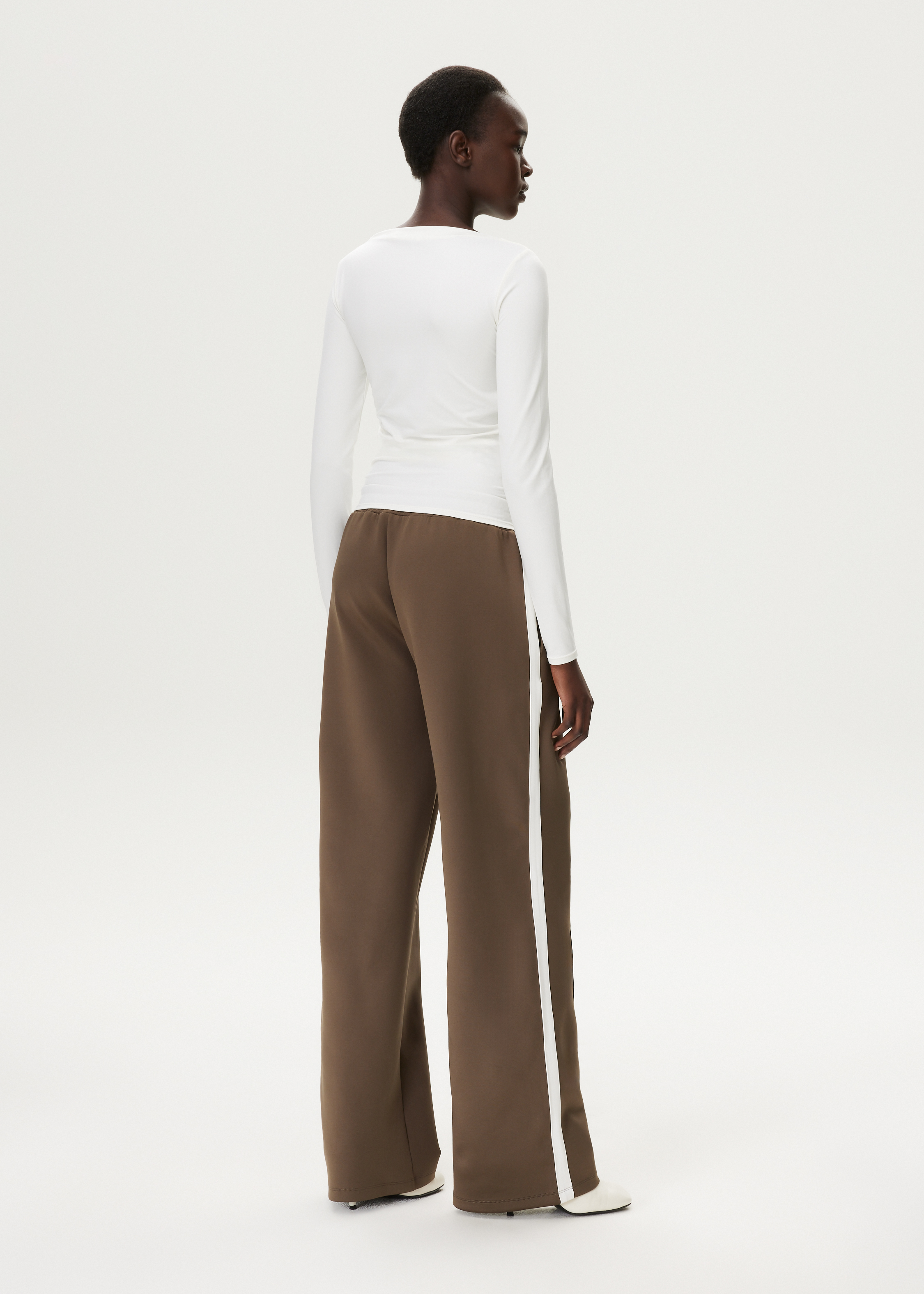 Wijde broek met streepdetail